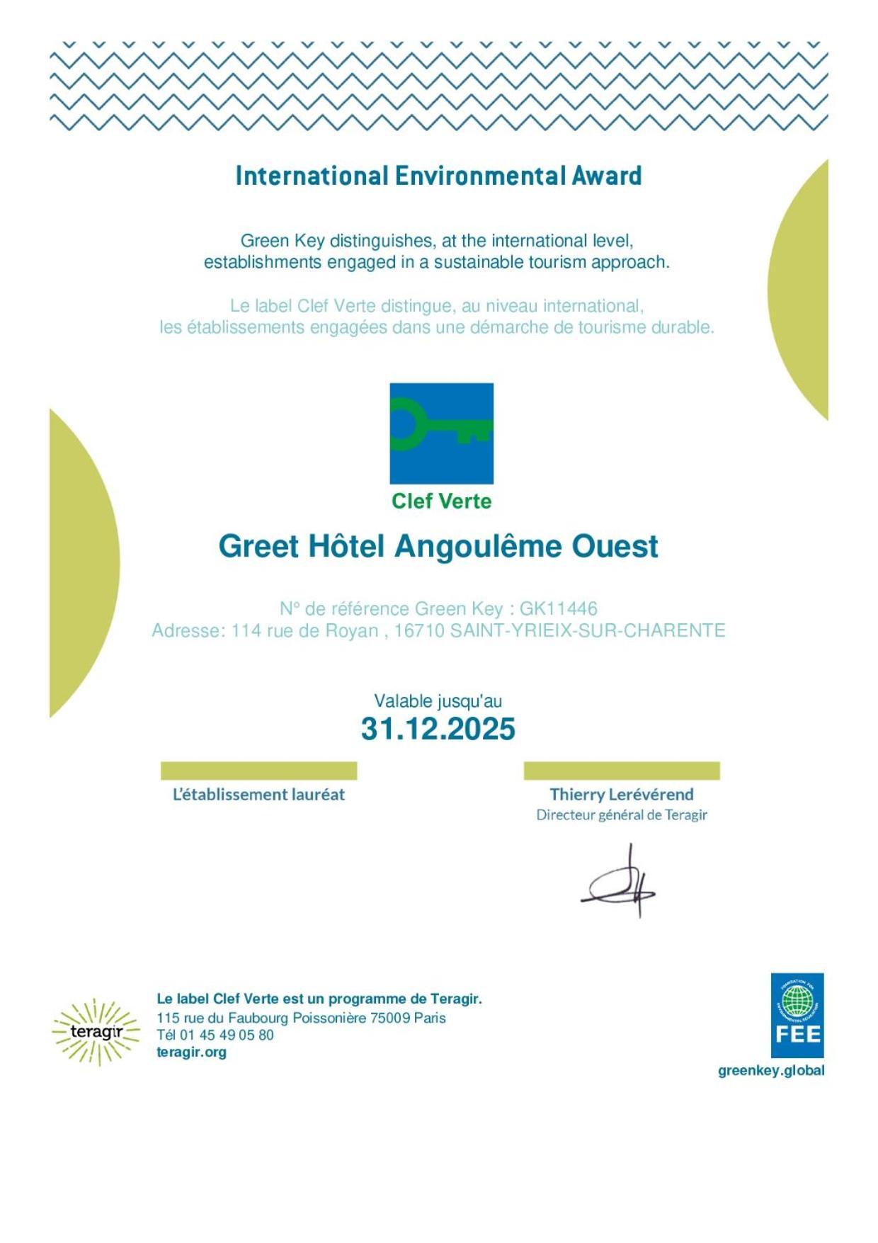 Greet Hotel Angouleme Saint-Yrieix-sur-Charente Eksteriør bilde